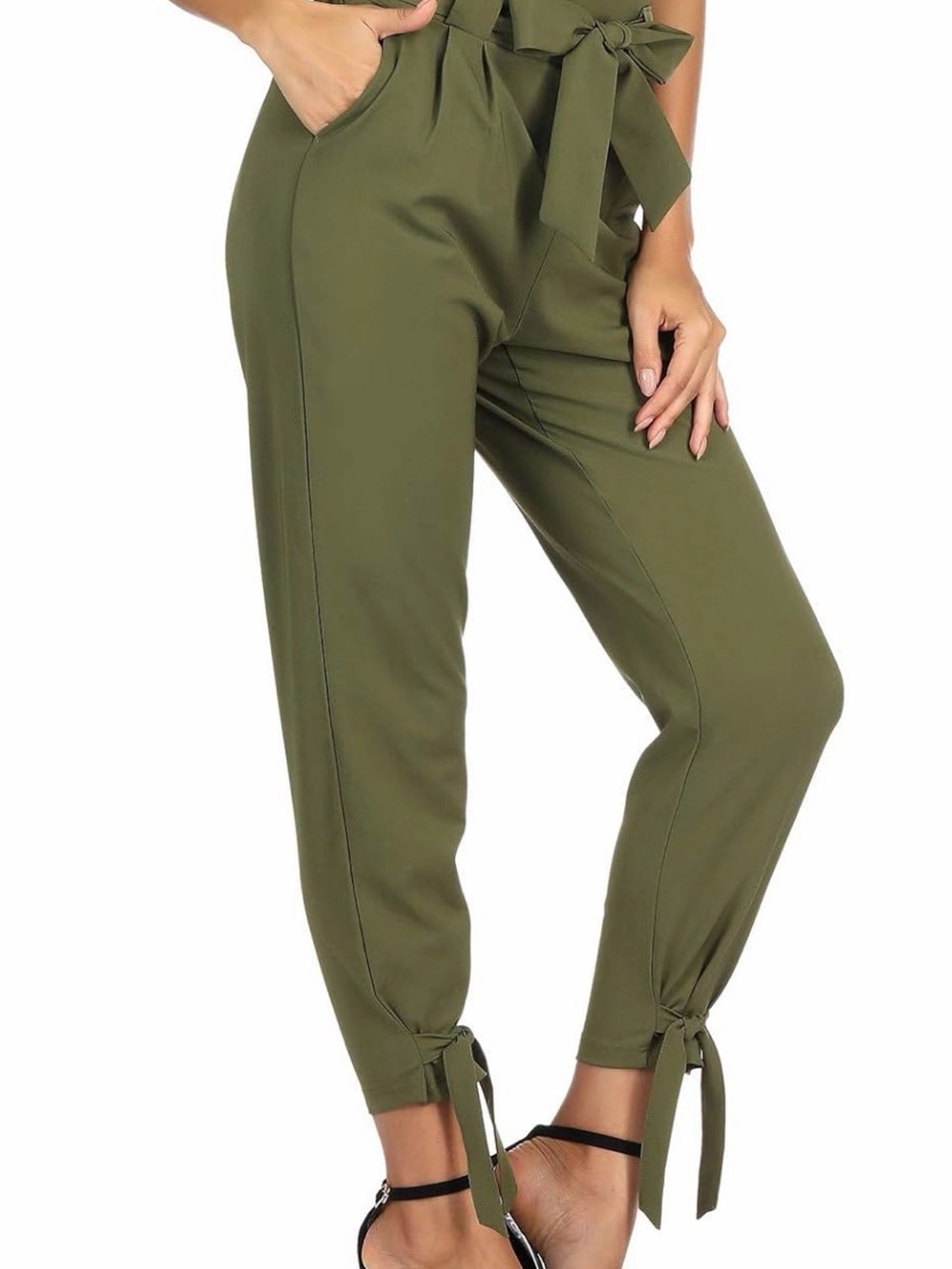 Black Tie Ankle Jogger Pants Like New